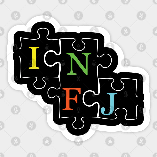 INFJ Puzzle - Typography Design Sticker by art-by-shadab